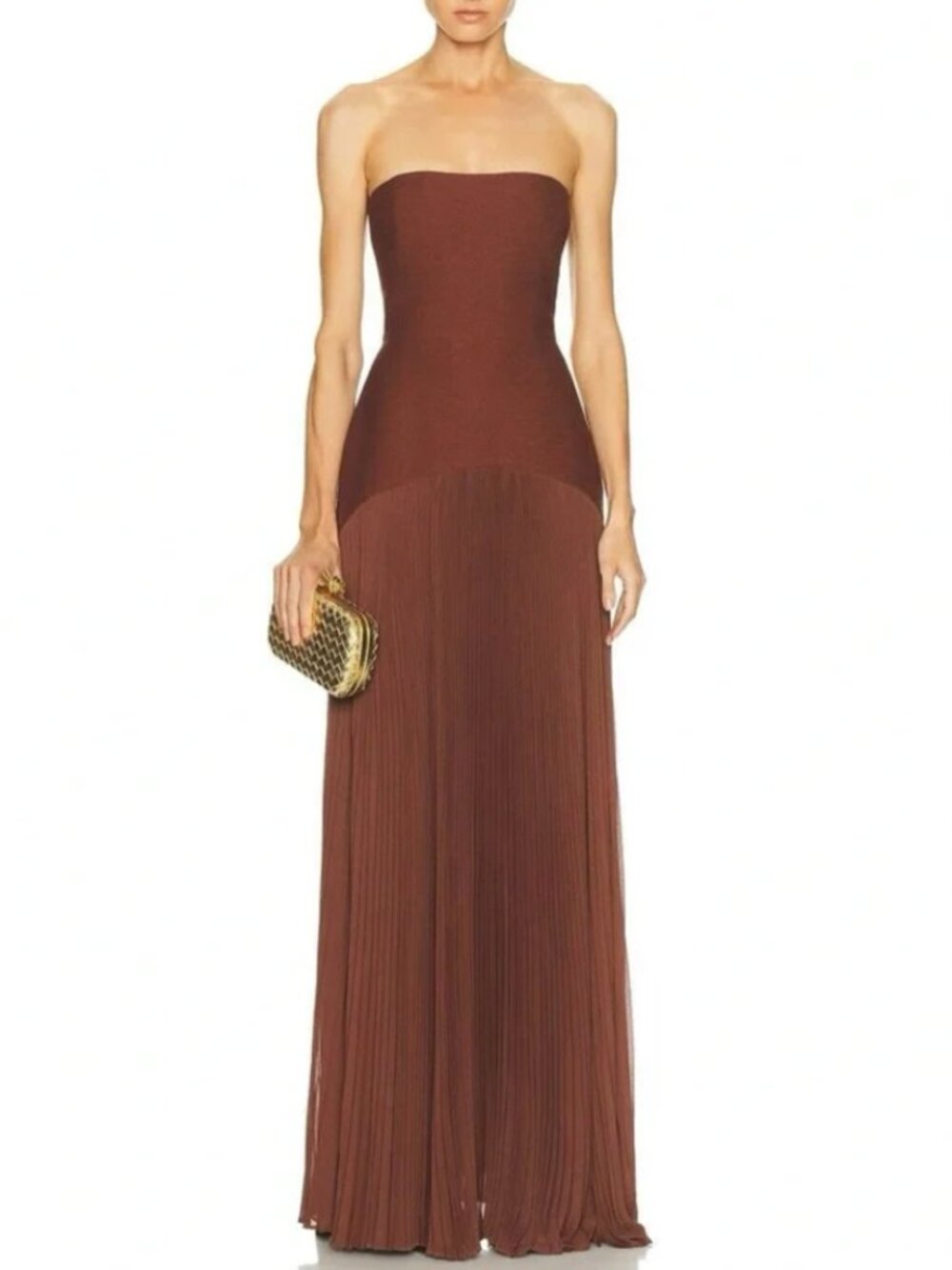 Alexis Strapless Brown Maxi Dress - Picture 3 of 13
